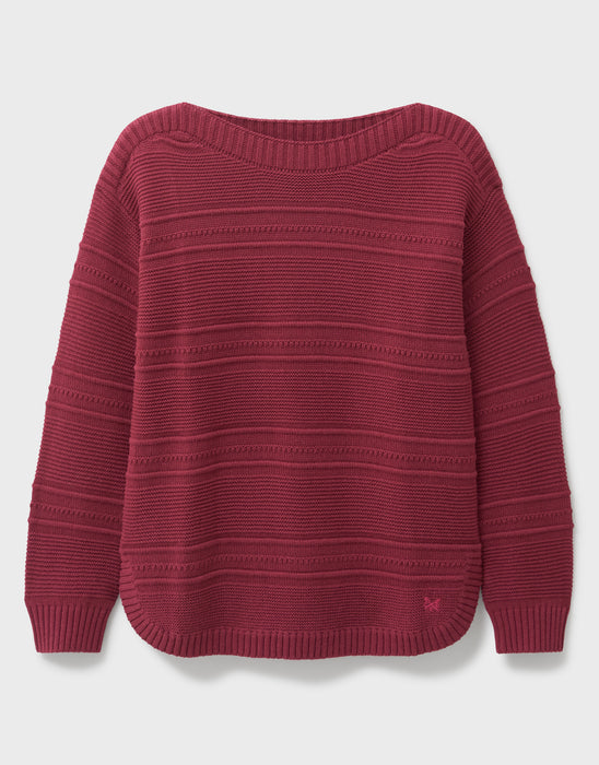Crew Clothing Women's Tali Stitch Detail Jumper In Rum Red