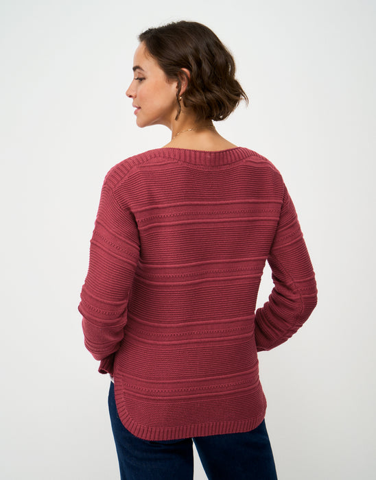 Crew Clothing Women's Tali Stitch Detail Jumper In Rum Red