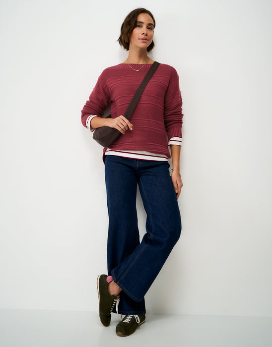 Crew Clothing Women's Tali Stitch Detail Jumper In Rum Red