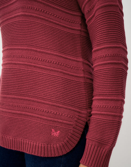 Crew Clothing Women's Tali Stitch Detail Jumper In Rum Red