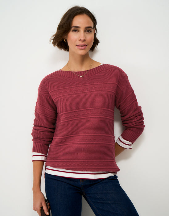 Crew Clothing Women's Tali Stitch Detail Jumper In Rum Red