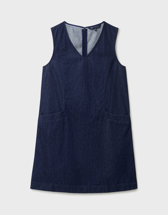Crew Clothing Women's Tina Denim Pinafore Dress In Denim