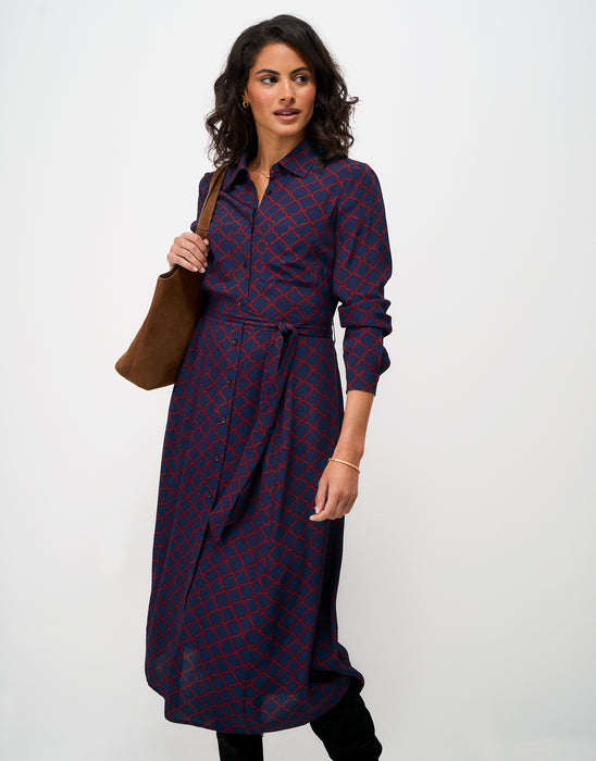 Crew Clothing Women's Long Sleeve Sienna Dress In Navy Rope