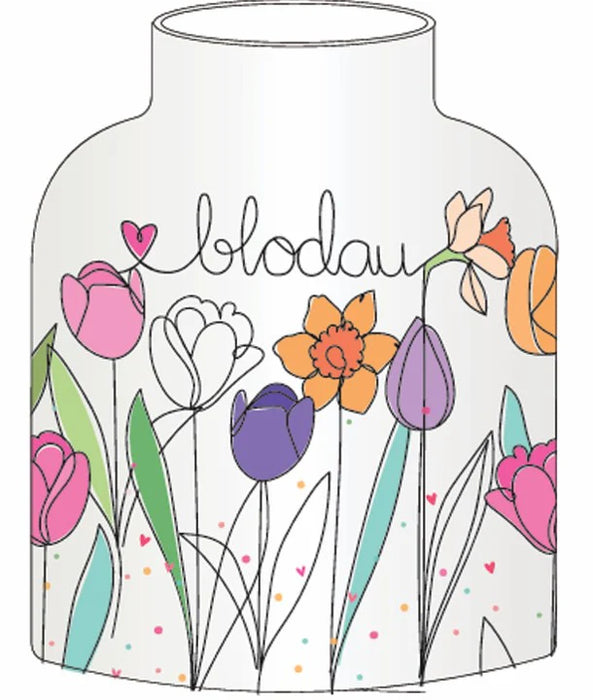 Belly Button Welsh Blodau Daffodils & Tulips Jug