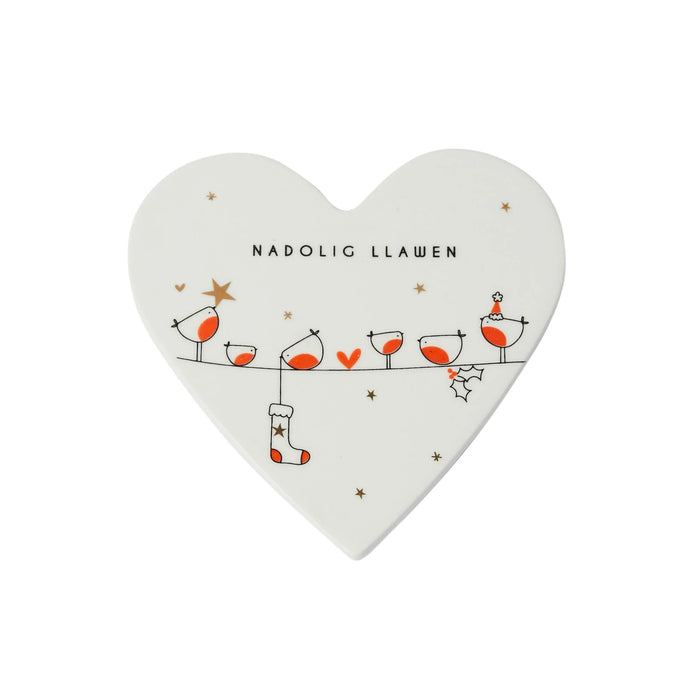 Belly Button 'Nadolig Llawen' Robin Coaster