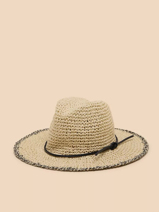 White Stuff Women's Natural Multi Summer Straw Fedora