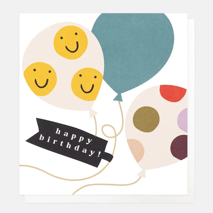 Caroline Gardner Smiley & Dotty Balloons Happy Birthday Card