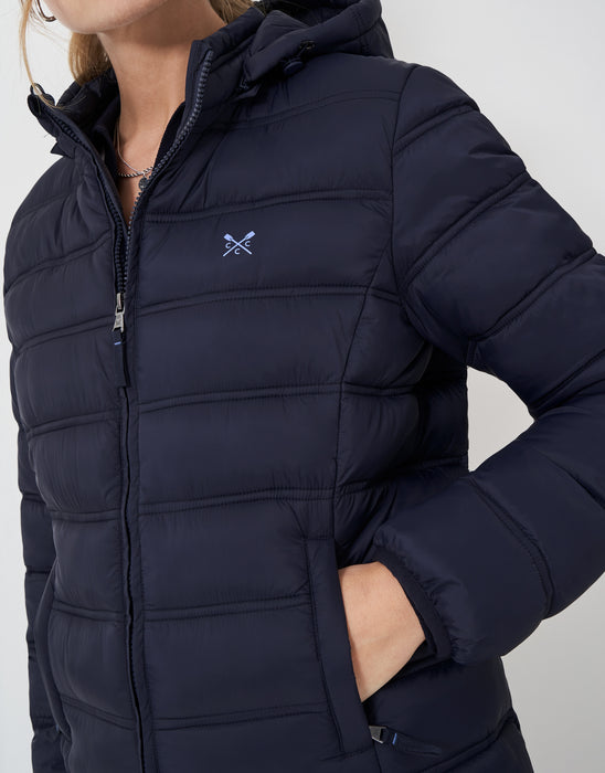 Crew Clothing Women's Lightweight Padded Coat In Dark Navy