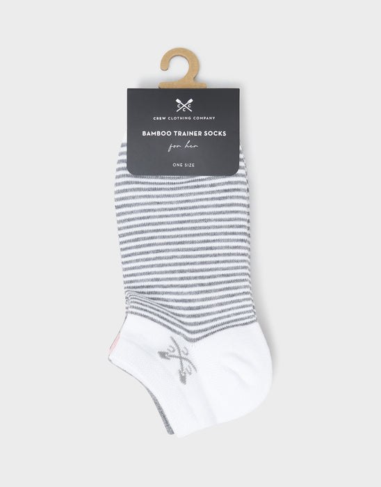 Crew Clothing Mens 3 Pack Bamboo Trainer Socks In Oat Pink Grey