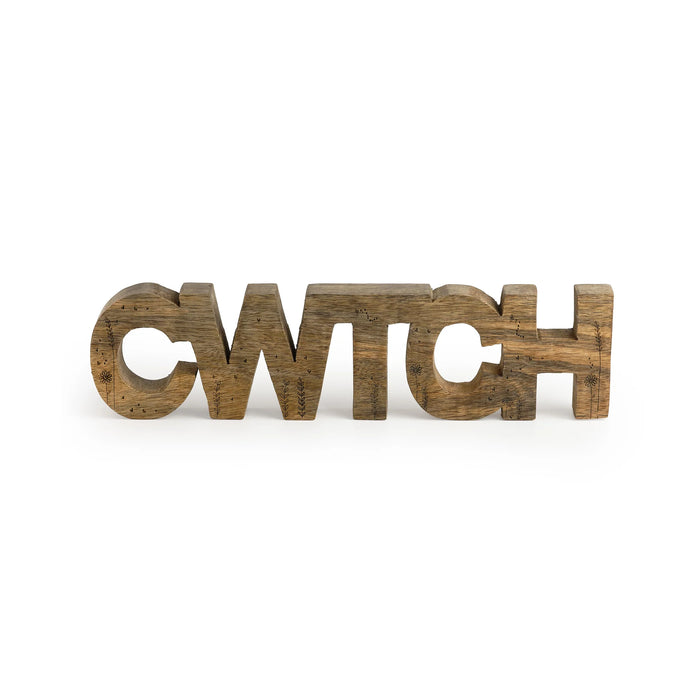 Belly Button Cwtch Wooden Block Word