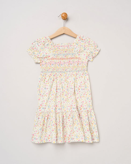 Willow & Whistle Cream Shirred Dress And Scrunchie