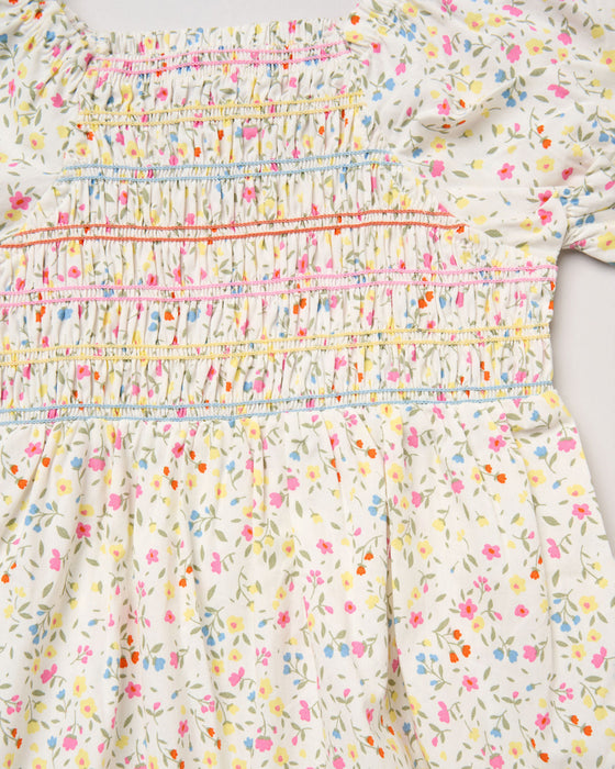 Willow & Whistle Cream Shirred Dress And Scrunchie