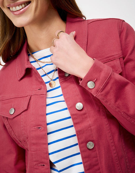 Crew Clothing Women's Western Denim Jacket In Red