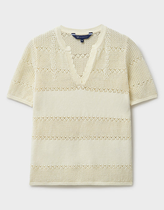 Crew Clothing Women's Lace Knot Tee In Ivory