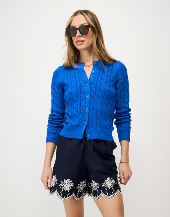 Crew Clothing Women's Broderie Short In Dark Navy