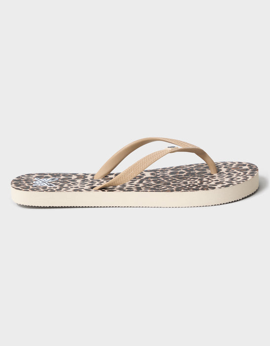 Crew Clothing Women's Flip Flops In Tan Print