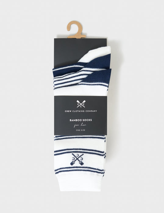 Crew Clothing Mens 3 Pack Bamboo Socks In Navy White