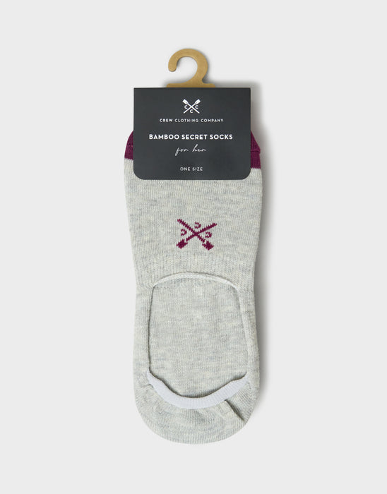 Crew Clothing Mens 3 Pack Bamboo Secret Socks In Grey Pink