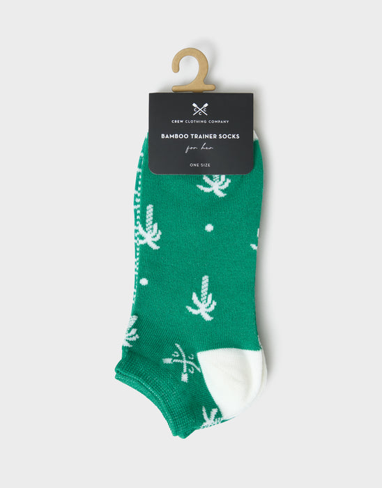 Crew Clothing Mens 3 Pack Bamboo Trainer Socks In Green