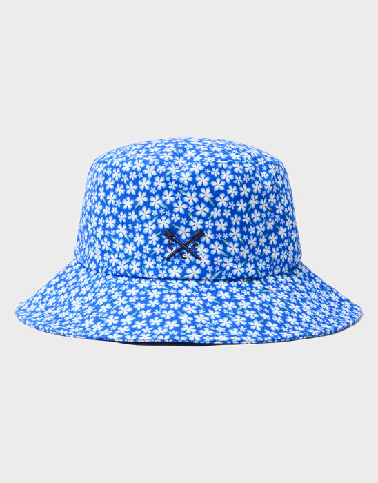 Crew Clothing Embroidered Twill Bucket Hat In Blue