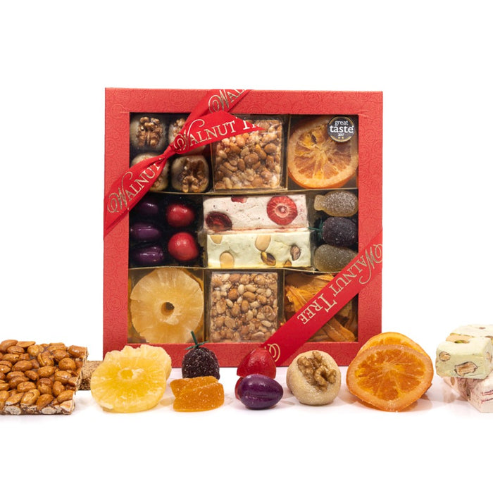 Walnut Tree Marzipan, Nut Brittle, Nougat, Fruit Jellies and Dried Fruit Selection Box