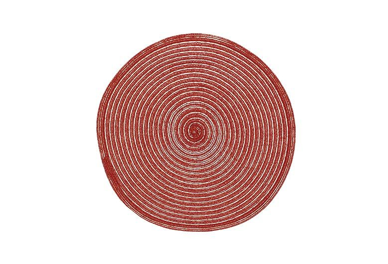 Walton & Co Circular Lurex Red Placemat