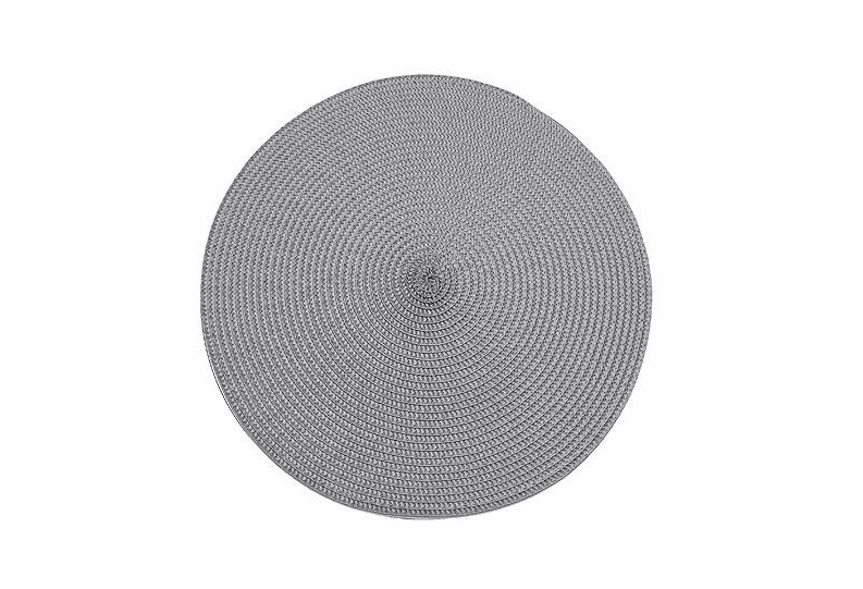 Walton & Co Circular Ribbed Storm Grey Placemat