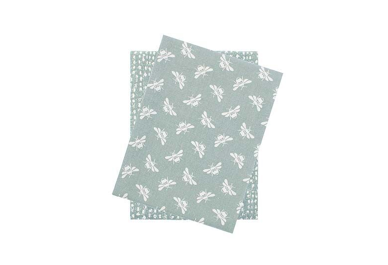 Walton & Co Moss Bee Tea Towels Set Of 2