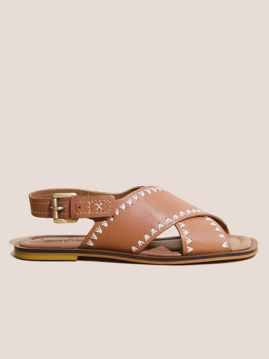 White Stuff Mid Tan Craft Leather Sandals