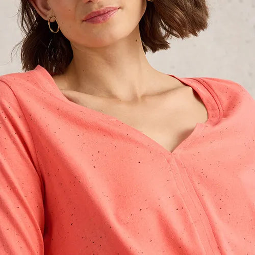 White Stuff Women's Nelly Nep Long Sleeve T-Shirt In Mid Coral