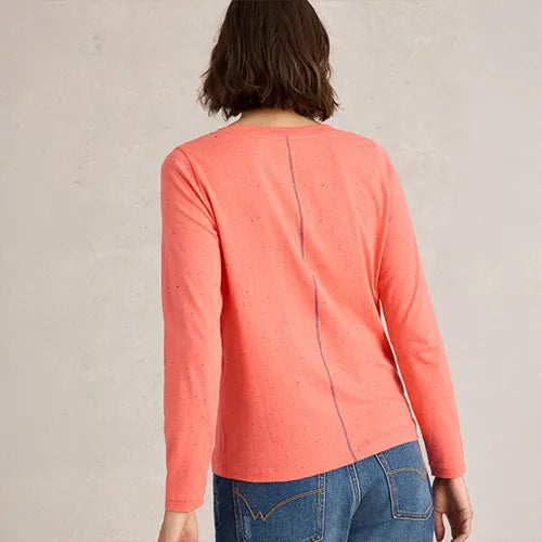 White Stuff Women's Nelly Nep Long Sleeve T-Shirt In Mid Coral