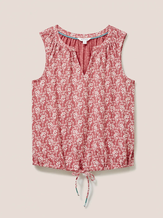 White Stuff Women's Pink Sunrise Print Vest
