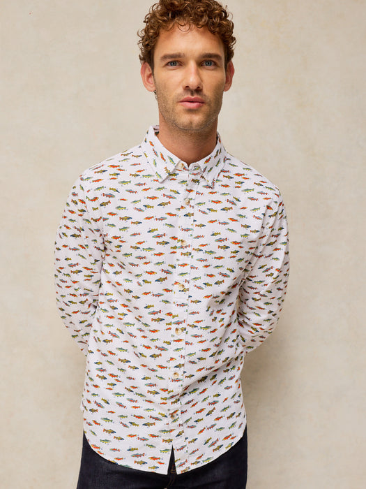 White Stuff Men's Bruton Oxford Shirt In White Multi