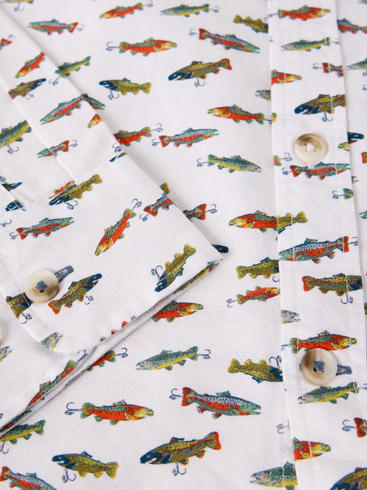 White Stuff Men's Bruton Oxford Shirt In White Multi