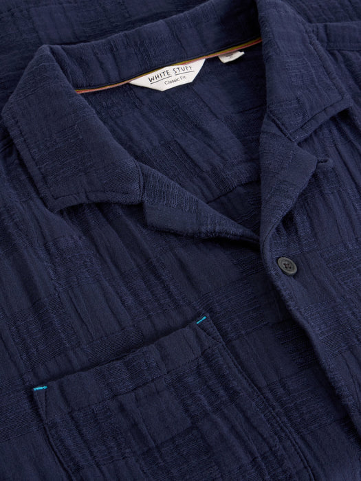 White Stuff Men's Denny SS Check Shirt In Dark Navy