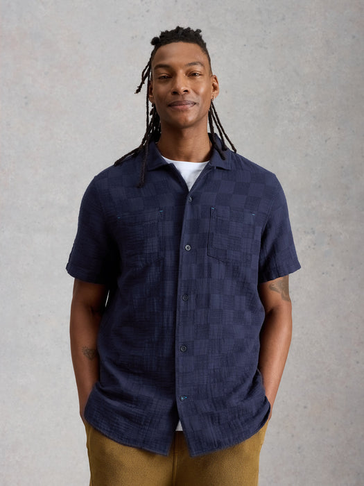 White Stuff Men's Denny SS Check Shirt In Dark Navy