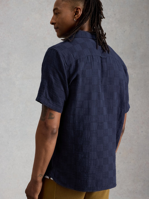 White Stuff Men's Denny SS Check Shirt In Dark Navy