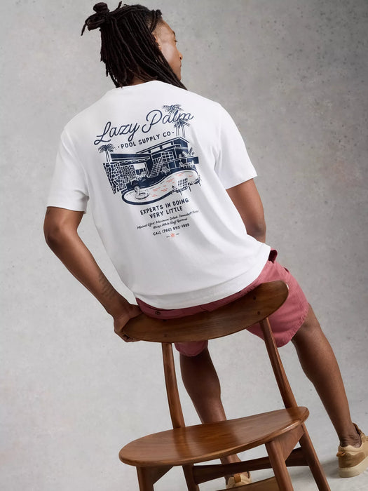 White Stuff Men's Horsham Pool Side Graphic Tee In white Print