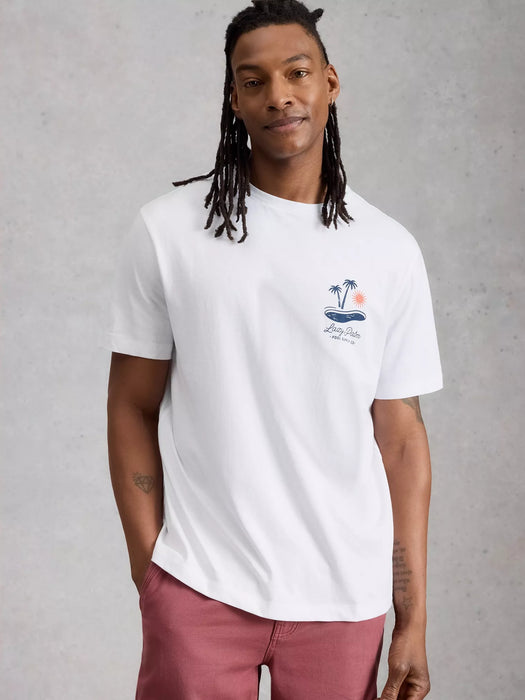White Stuff Men's Horsham Pool Side Graphic Tee In white Print
