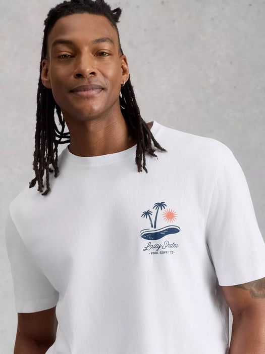 White Stuff Men's Horsham Pool Side Graphic Tee In white Print