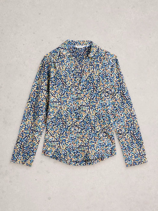 White Stuff Women's Annie Jersey Shirt In Navy Print