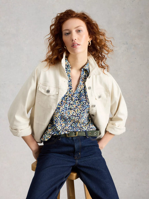 White Stuff Women's Annie Jersey Shirt In Navy Print