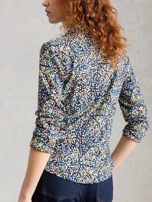 White Stuff Women's Annie Jersey Shirt In Navy Print
