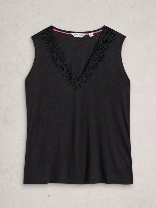 White Stuff Women's Ellie Lace Vest In Pure Black