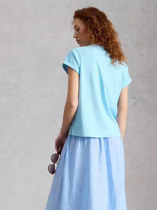 White Stuff Women's Gina Graphic Tee In Blue Print