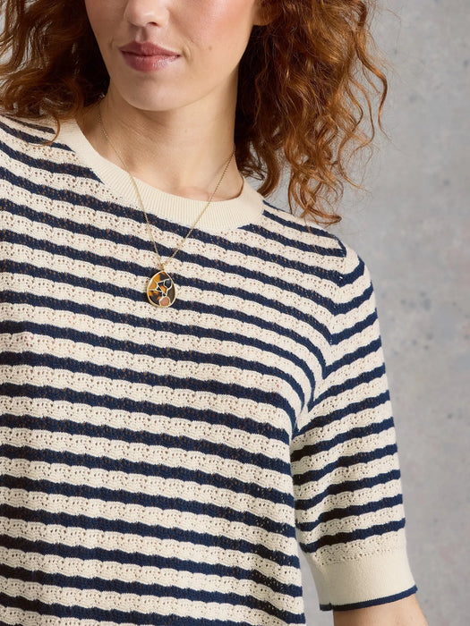 White Stuff Women's Holly Pointelle Tee In Ivory Multi