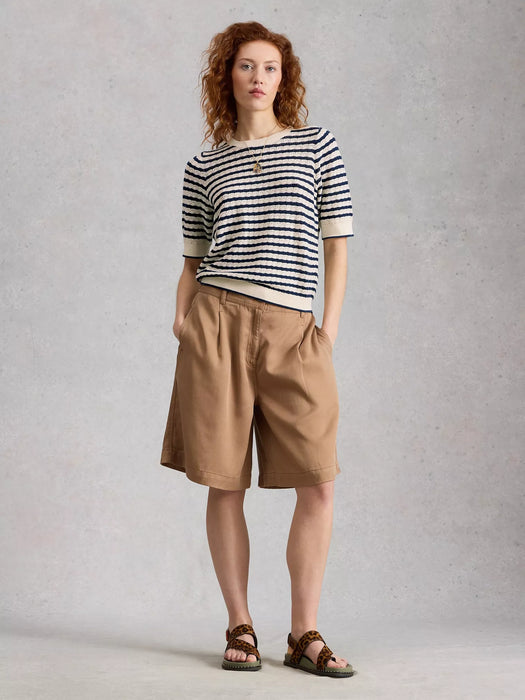 White Stuff Women's Holly Pointelle Tee In Ivory Multi