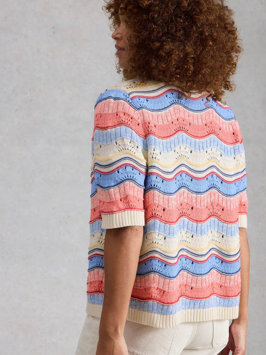 White Stuff Women's Isabella Wavy Cardi In Ivory Multi
