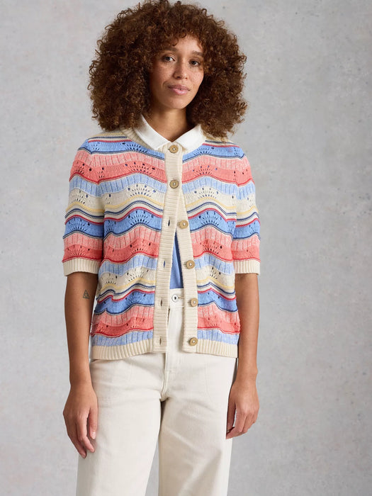 White Stuff Women's Isabella Wavy Cardi In Ivory Multi