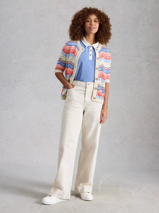 White Stuff Women's Isabella Wavy Cardi In Ivory Multi